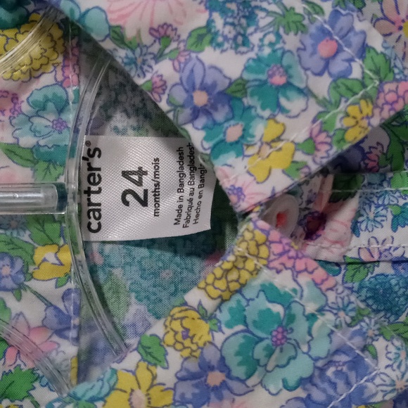 💐Carter's💐 - Multicolor Floral Poplin Button Down Top - Picture 3 of 11